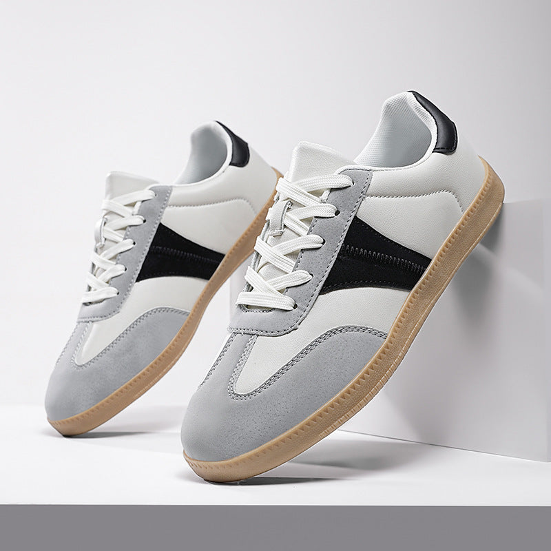 German Training Shoes Soft-soled Shoes Flat-heeled Low-top Lace-up White Shoes