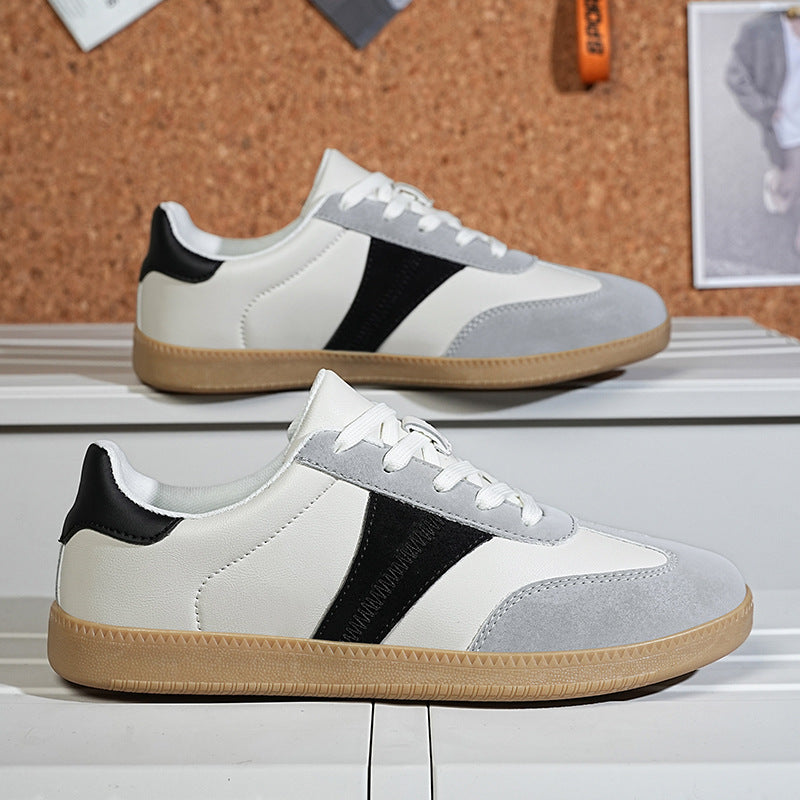 German Training Shoes Soft-soled Shoes Flat-heeled Low-top Lace-up White Shoes