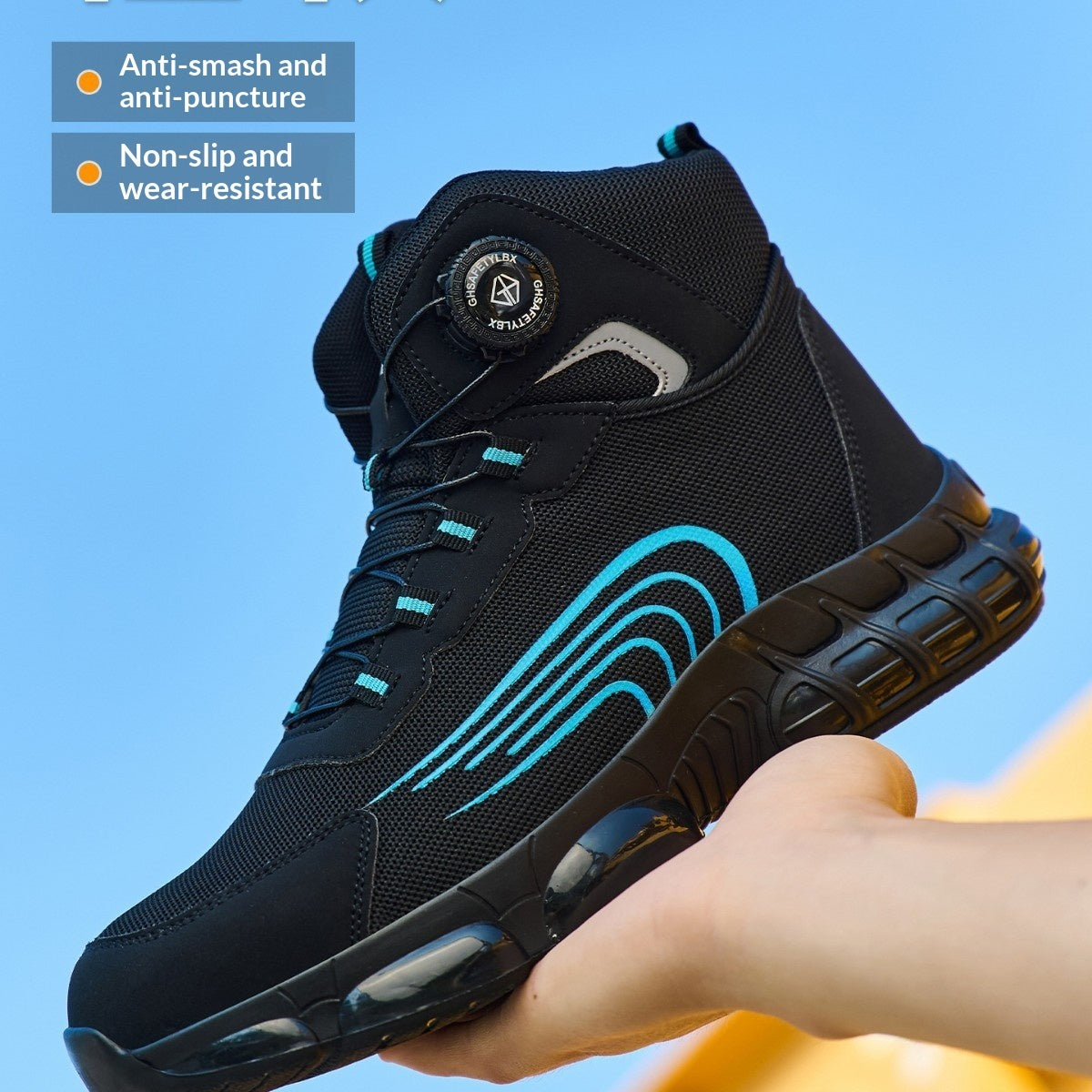Men's Safety Shoes With Knobs To Prevent Smashing And Shoelace Punctures